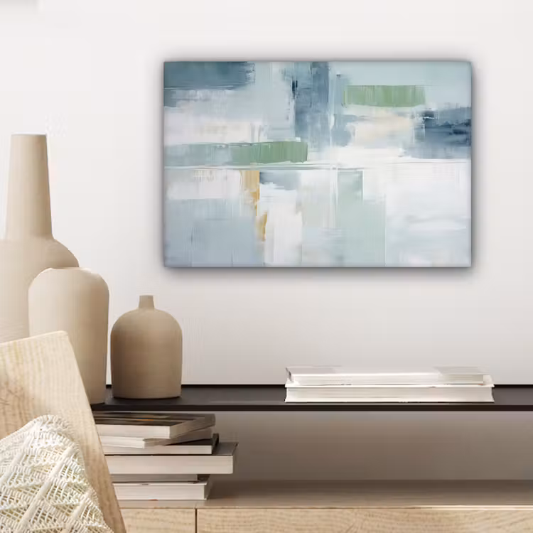 Verf - Moderne kunst - Abstract - Grijs canvas 2cm klein -sfeer6