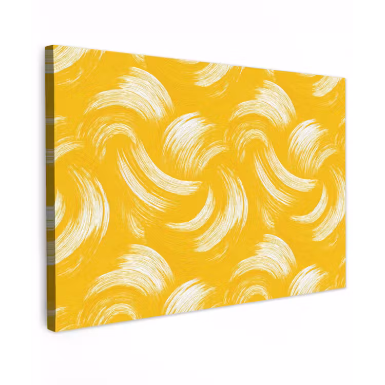 Verfstreken - Abstract - Dynamisch - Geel canvas 2cm klein 34 -z3d