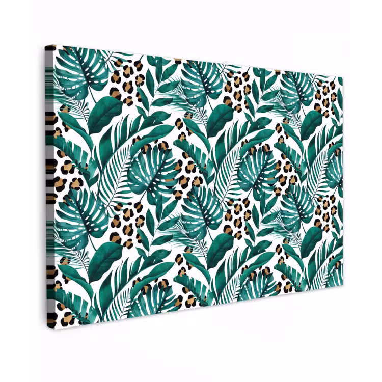 Palmblad - Panterprint - Tropical canvas 2cm klein -z3d