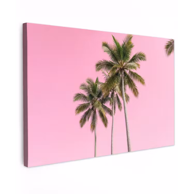 Palmboom - Tropisch - Pink canvas 2cm klein -z3d