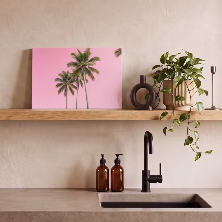 Palmboom - Tropisch - Pink canvas 2cm klein -sfeer3