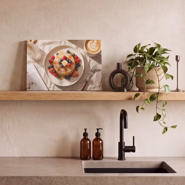 Pannenkoeken - Bessen - Ontbijt - Modern - Beige canvas 2cm klein -sfeer3