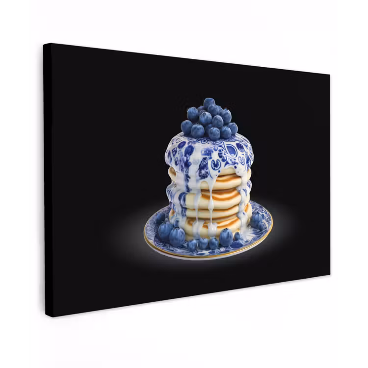 Pannenkoeken - Blauwe Bessen - Bord canvas 2cm klein -z3d