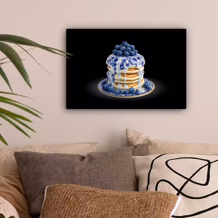 Pannenkoeken - Blauwe Bessen - Bord canvas 2cm klein -sfeer1