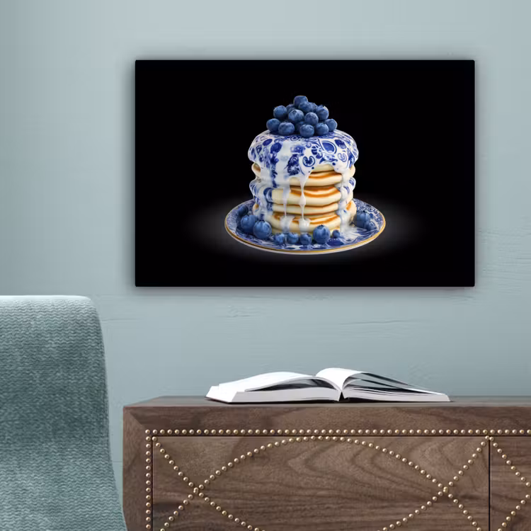 Pannenkoeken - Blauwe Bessen - Bord canvas 2cm klein -sfeer4