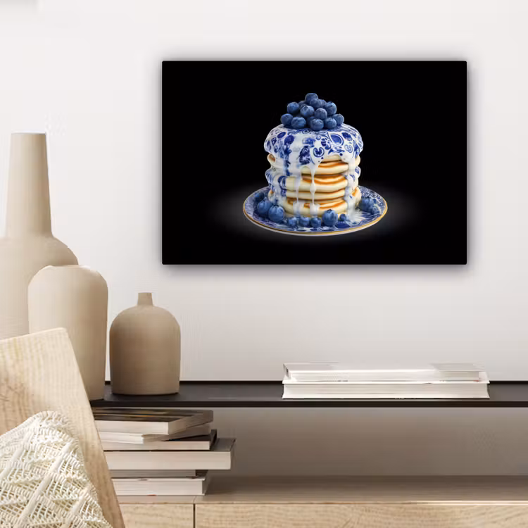 Pannenkoeken - Blauwe Bessen - Bord canvas 2cm klein -sfeer6