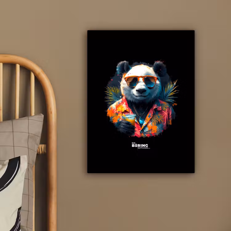 Panda als tropische straatkunst canvas 2cm klein -sfeer3