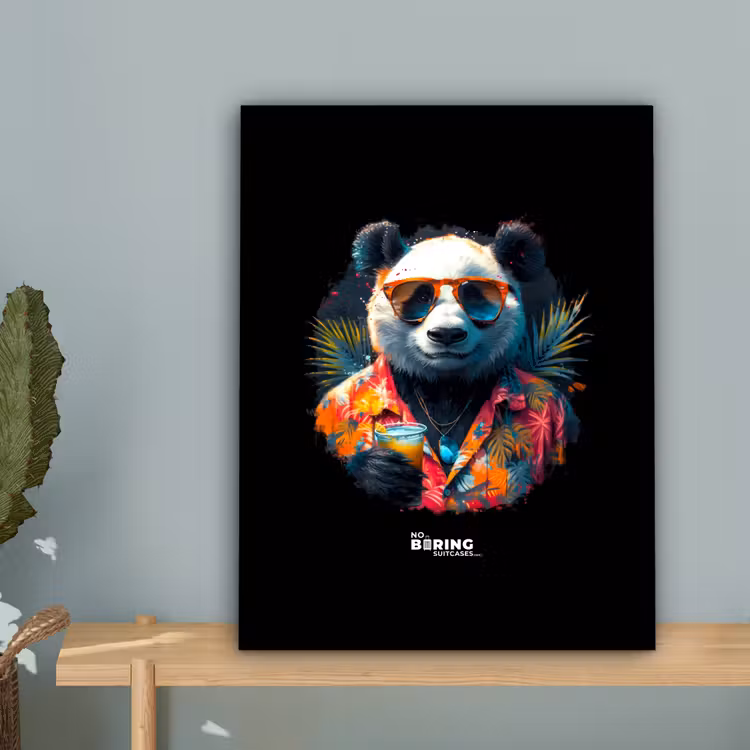 Panda als tropische straatkunst canvas 2cm klein -sfeer4
