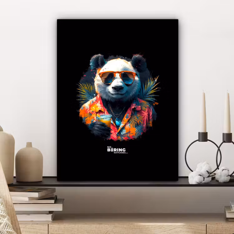 Panda als tropische straatkunst canvas 2cm klein -sfeer6