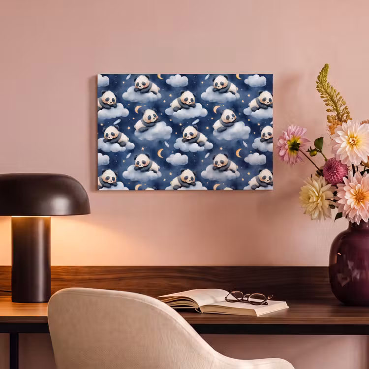 Panda's - Slapen - Blauw canvas 2cm klein 34 -sfeer4