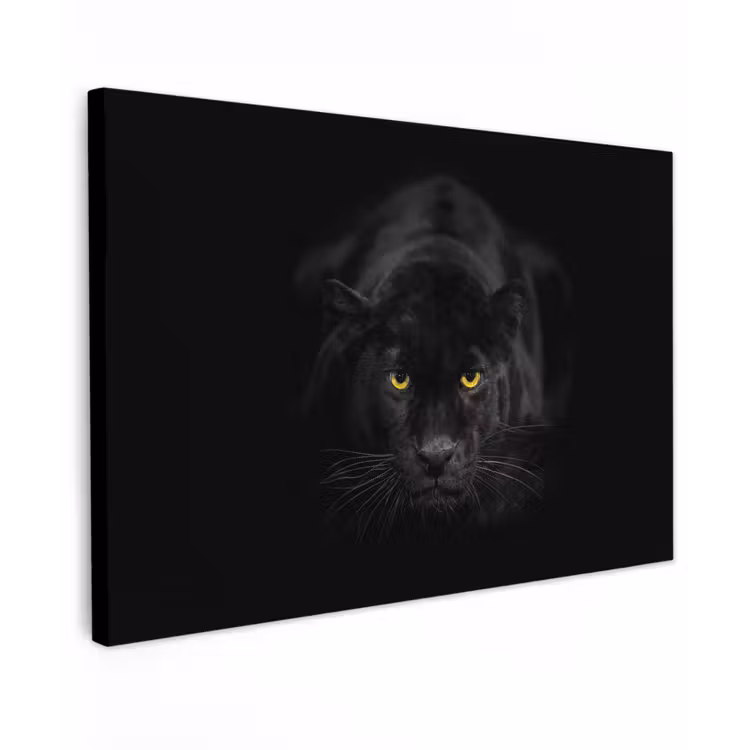 Panter - Dieren - Zwart - Ogen canvas 2cm klein -z3d