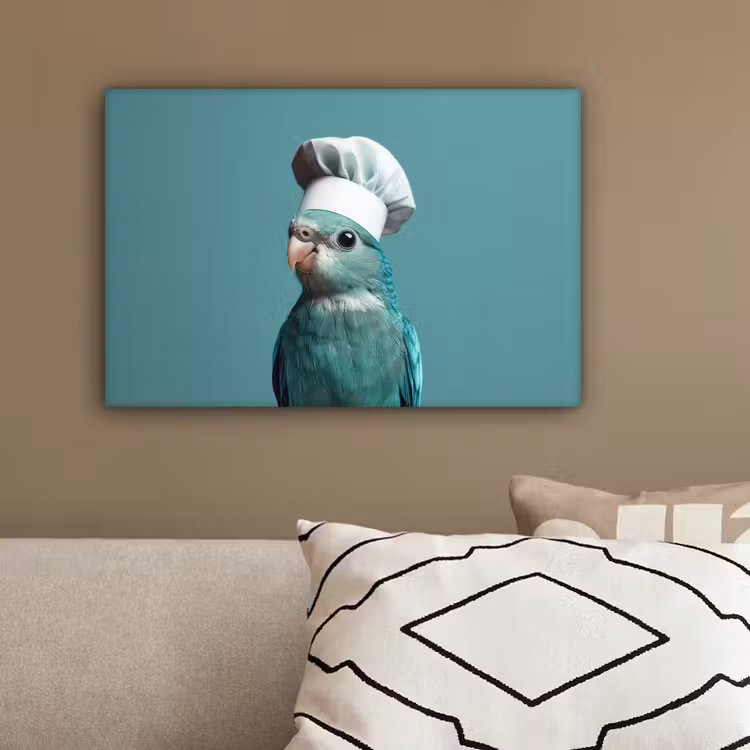 Parkiet - Vogel - Koksmuts - Cute canvas 2cm klein -sfeer3
