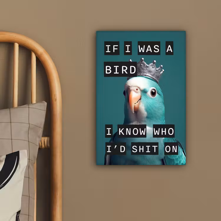 Parkiet - Turquoise - Quotes - Decoratie canvas 2cm klein -sfeer3