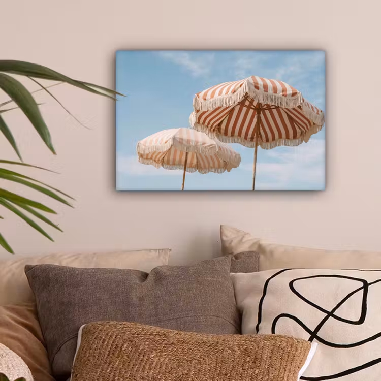 Parasol - Lucht - Rood canvas 2cm klein -sfeer1