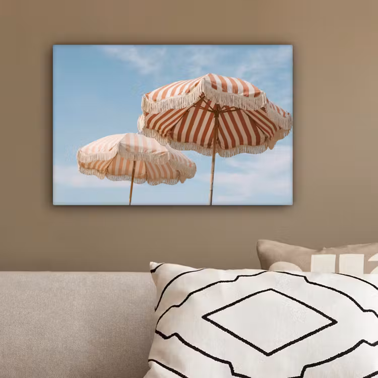 Parasol - Lucht - Rood canvas 2cm klein -sfeer3