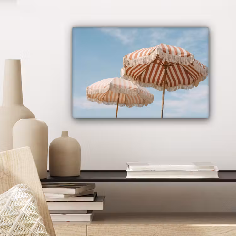 Parasol - Lucht - Rood canvas 2cm klein -sfeer6