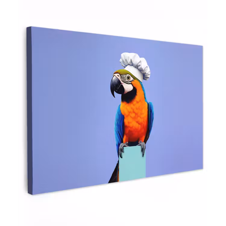 Papegaai - Koksmuts - Vogel - Leuk canvas 2cm klein -z3d