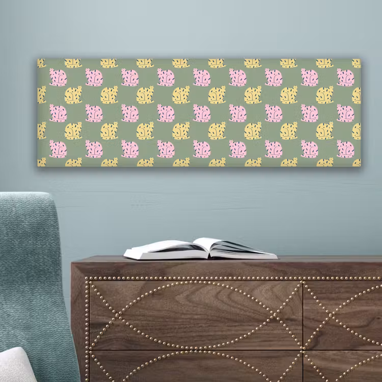 Pastel - Katten - Vlekjes - Groen canvas 2cm klein 828 -sfeer4