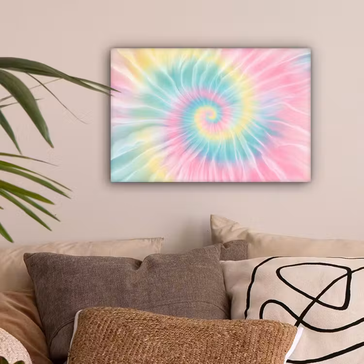 Pasteltinten - Tie dye - Roze canvas 2cm klein -sfeer1