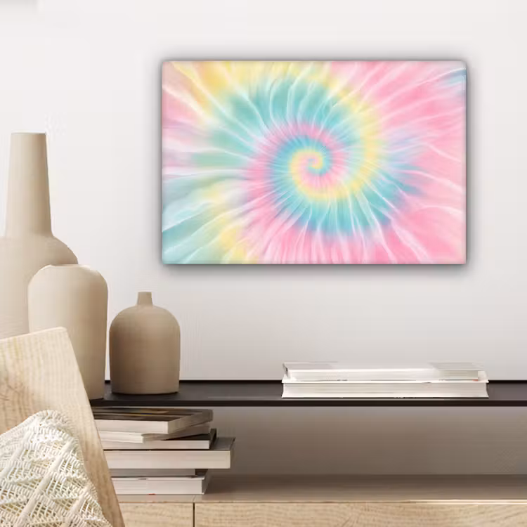 Pasteltinten - Tie dye - Roze canvas 2cm klein -sfeer6