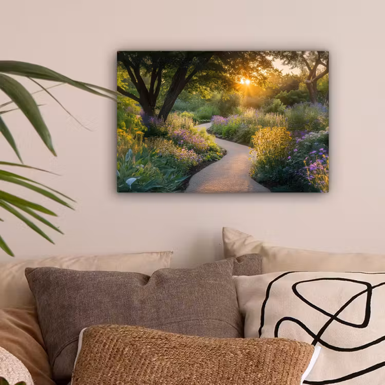 Pad - Bloemen - Park canvas 2cm klein -sfeer1