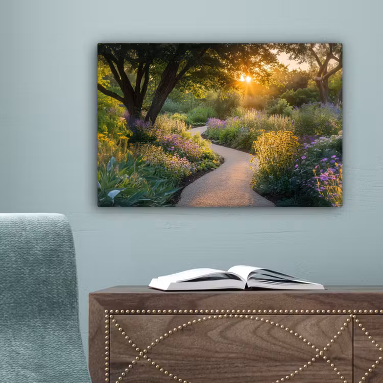 Pad - Bloemen - Park canvas 2cm klein -sfeer4