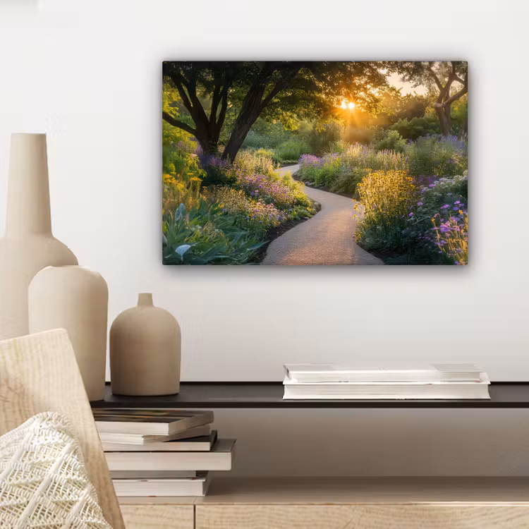 Pad - Bloemen - Park canvas 2cm klein -sfeer6