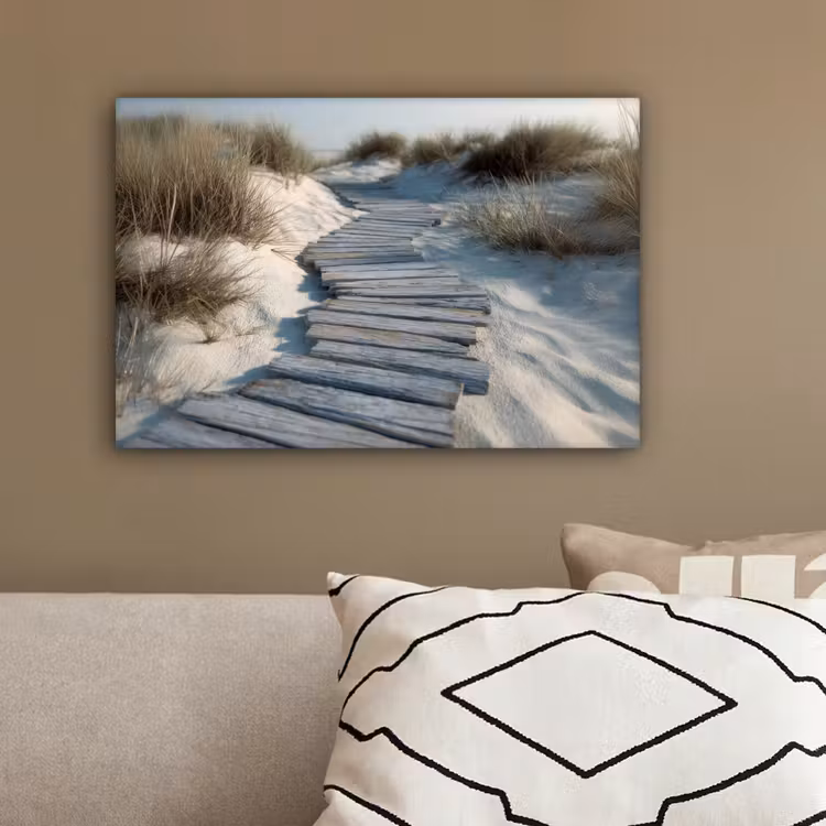 Pad - Planken - Duinen - Gras canvas 2cm klein -sfeer3