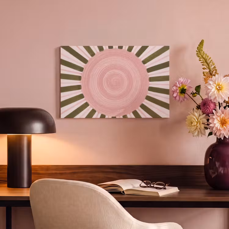 Patroon - Cirkel - Stralen - Abstract - Roze canvas 2cm klein -sfeer4