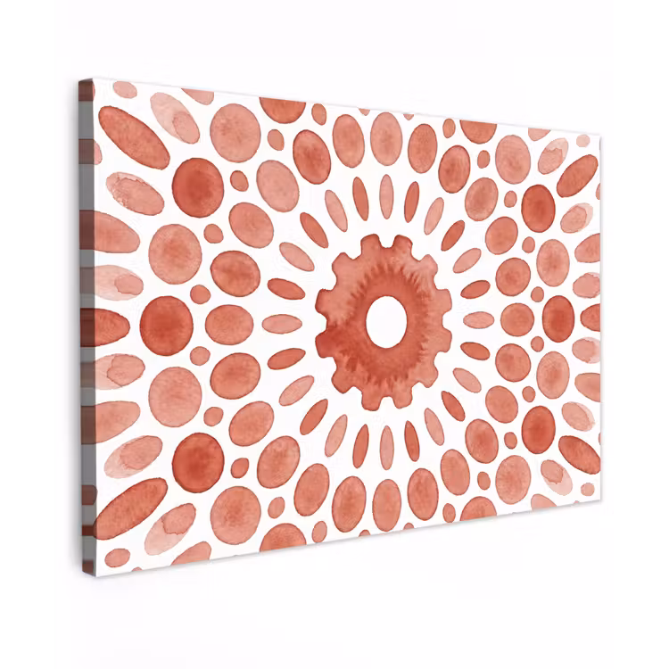 Patroon - Cirkels - Abstract - Modern - Rood canvas 2cm klein -z3d