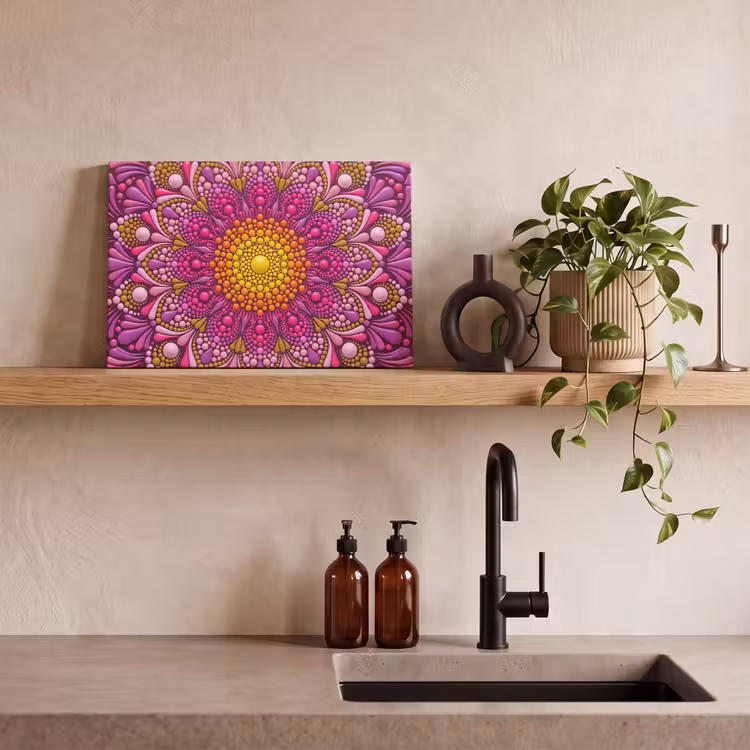 Patroon - Stippen - Abstract - Kleurrijk canvas 2cm klein -sfeer3