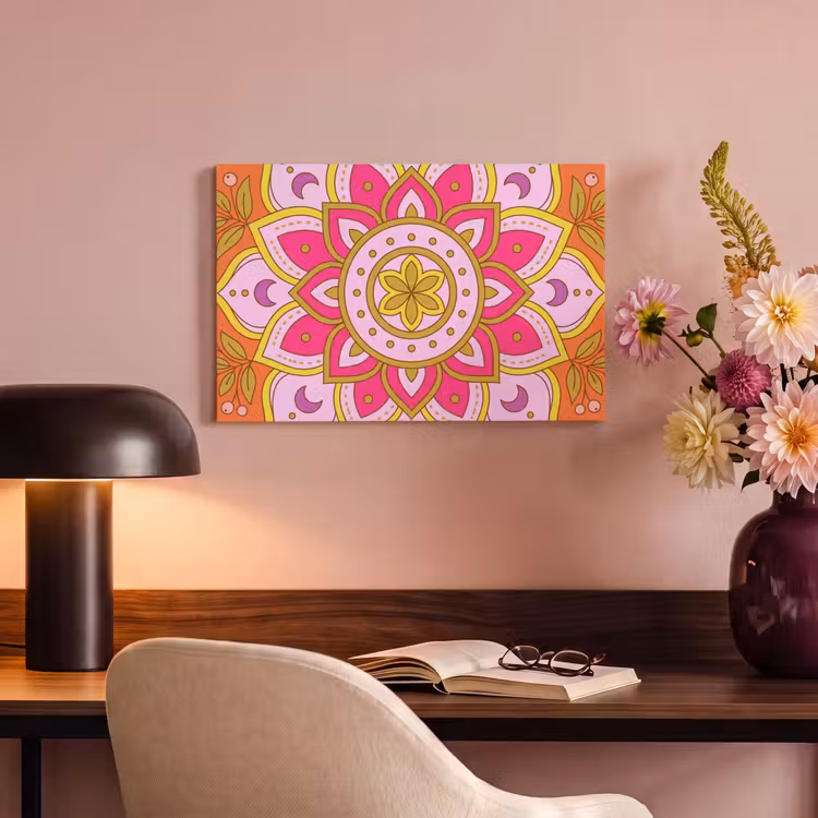 Patroon - Bloemmotief - Decoratie - Abstract - Roze canvas 2cm klein -sfeer4