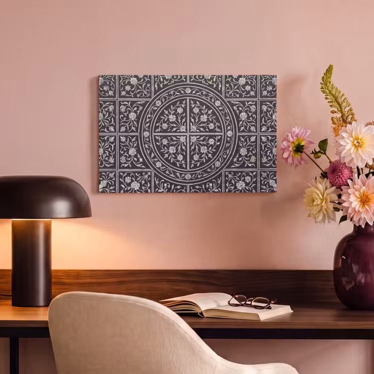 Patroon - Bloemmotief - Decoratie - Klassiek - Zwart canvas 2cm klein -sfeer4