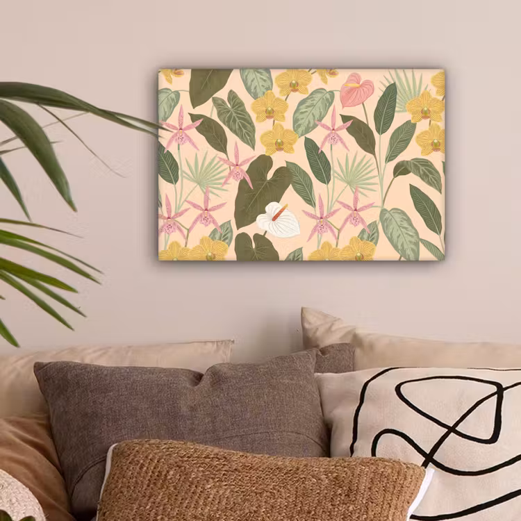 Patroon - Bloemen - Kleurrijk canvas 2cm klein -sfeer1