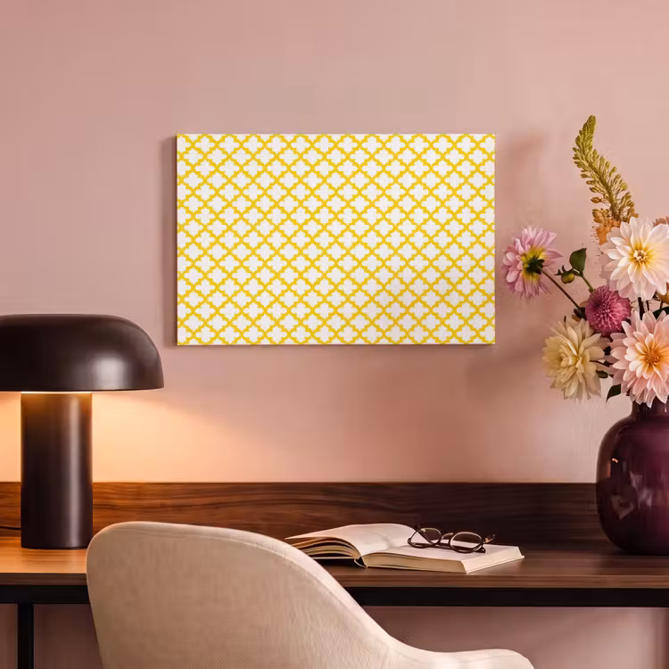 Patroon - Geometrisch - Klassiek - Geel canvas 2cm klein 34 -sfeer4