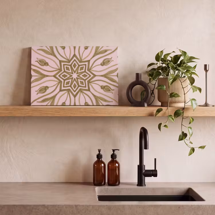 Patroon - Mandala - Decoratie - Abstract - Groen canvas 2cm klein -sfeer3