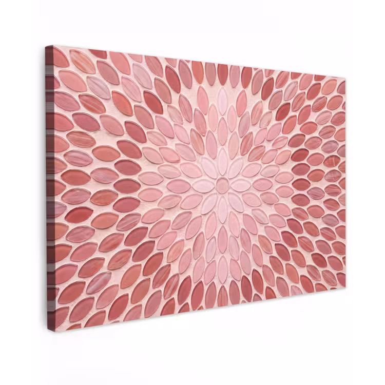Patroon - Mozaïek - Ovaal - Abstract - Roze canvas 2cm klein -z3d