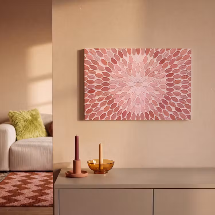 Patroon - Mozaïek - Ovaal - Abstract - Roze canvas 2cm klein -sfeer1