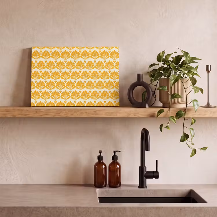 Patroon - Motief - Geel canvas 2cm klein 34 -sfeer3