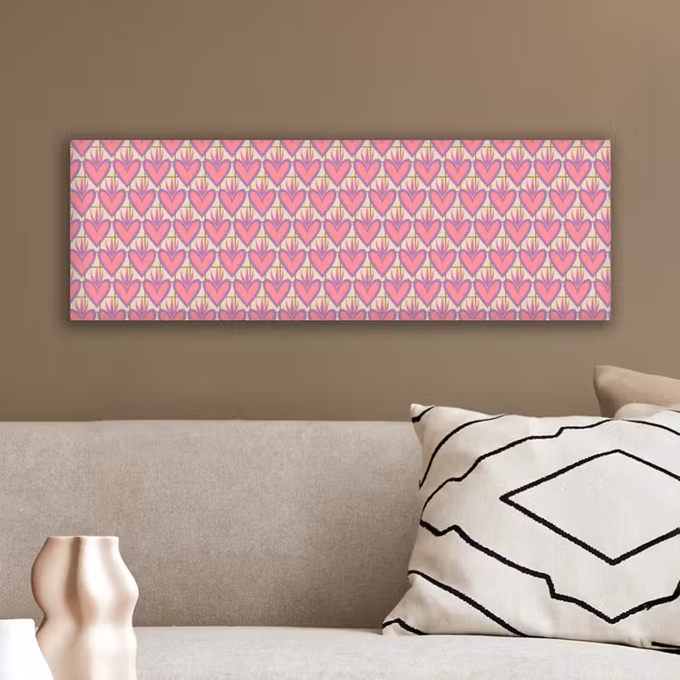 Patroon - Roze - Hartjes canvas 2cm klein 828 -sfeer3