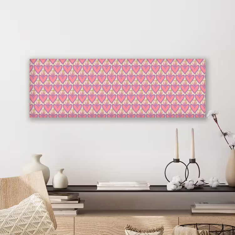 Patroon - Roze - Hartjes canvas 2cm klein 828 -sfeer6