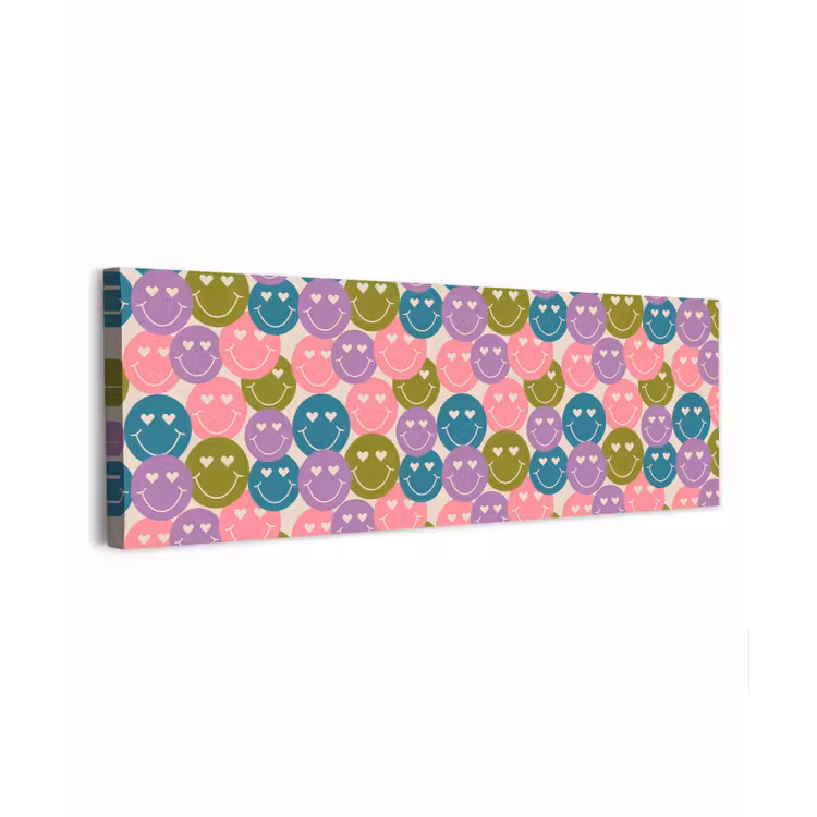 Patroon - Smiley - Kleurrijk - Hartjes canvas 2cm klein 828 -z3d