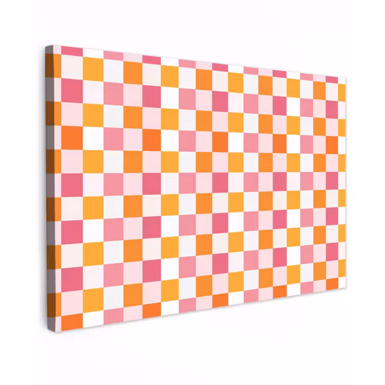 Patroon - Vierkant - Roze canvas 2cm klein 34 -z3d