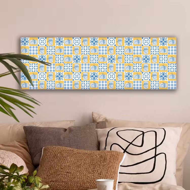 Zee - Geel - Blauw - Wit canvas 2cm klein 828 -sfeer1