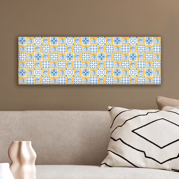 Zee - Geel - Blauw - Wit canvas 2cm klein 828 -sfeer3