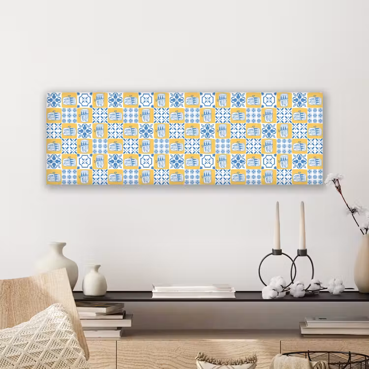 Zee - Geel - Blauw - Wit canvas 2cm klein 828 -sfeer6