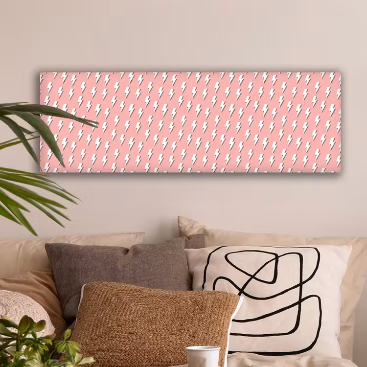 Patroon - Wit - Bliksem - Roze canvas 2cm klein 828 -sfeer1