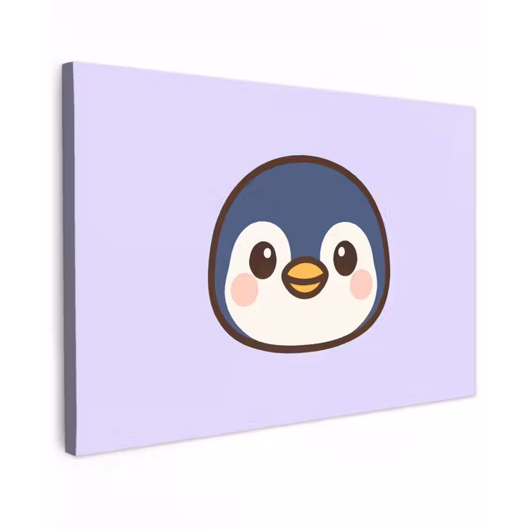 Pinguïn - Paars - Schattig canvas 2cm klein -z3d