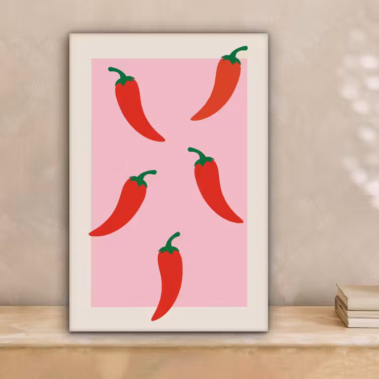 Pepers - Rood - Illustratie canvas 2cm klein -sfeer1