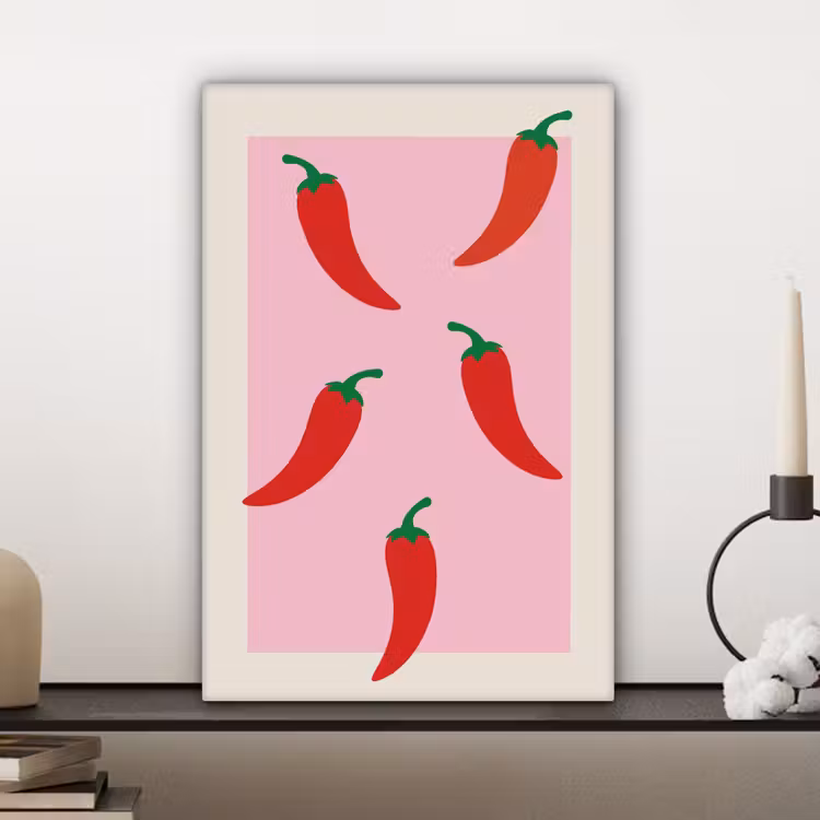 Pepers - Rood - Illustratie canvas 2cm klein -sfeer6